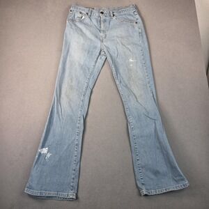 Levis Jeans Womens 29x30 Light Wash Bootcut Stretch Denim Distressed Tag 31x32
